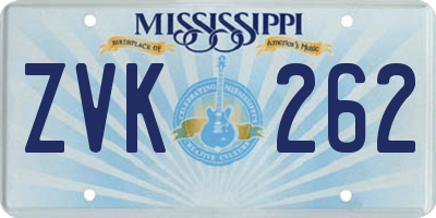 MS license plate ZVK262