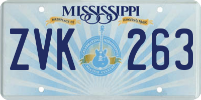 MS license plate ZVK263