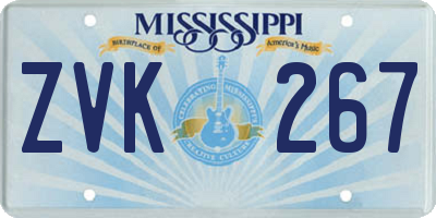 MS license plate ZVK267