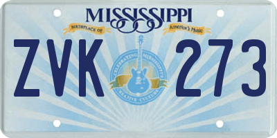 MS license plate ZVK273