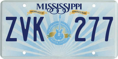 MS license plate ZVK277