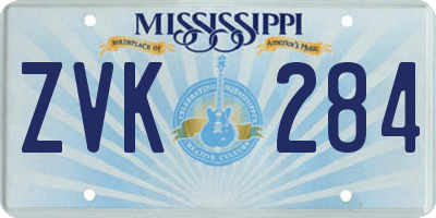 MS license plate ZVK284