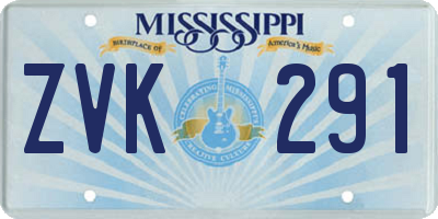 MS license plate ZVK291