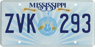 MS license plate ZVK293