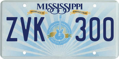 MS license plate ZVK300
