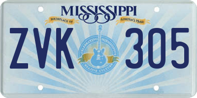 MS license plate ZVK305