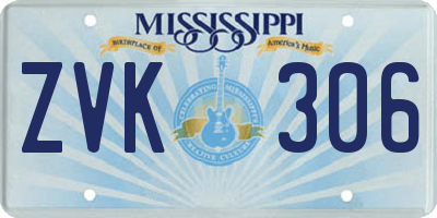 MS license plate ZVK306