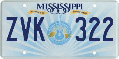 MS license plate ZVK322