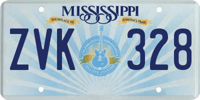 MS license plate ZVK328