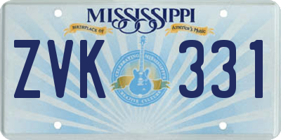 MS license plate ZVK331