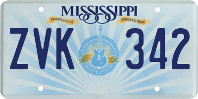 MS license plate ZVK342