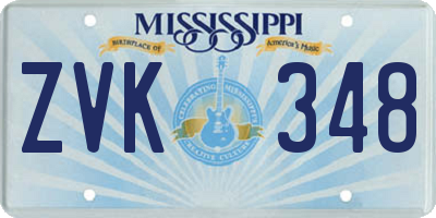 MS license plate ZVK348