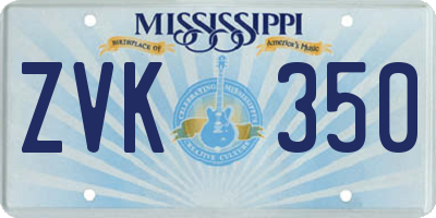 MS license plate ZVK350