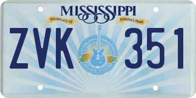 MS license plate ZVK351