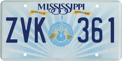 MS license plate ZVK361