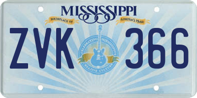 MS license plate ZVK366