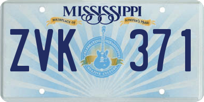 MS license plate ZVK371