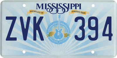 MS license plate ZVK394