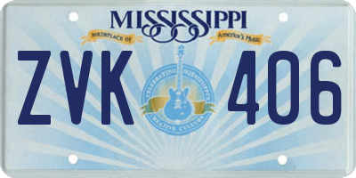 MS license plate ZVK406