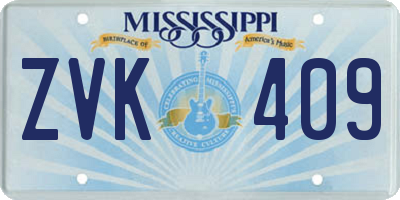 MS license plate ZVK409