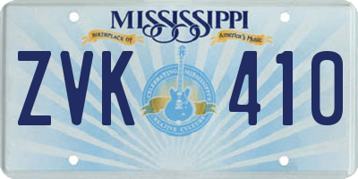 MS license plate ZVK410