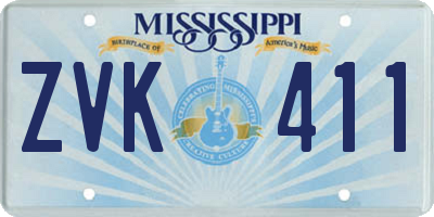 MS license plate ZVK411