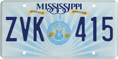 MS license plate ZVK415