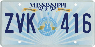MS license plate ZVK416