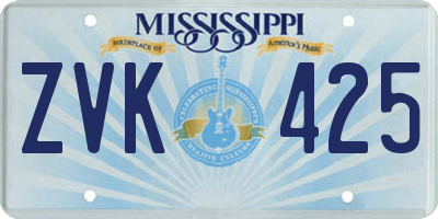 MS license plate ZVK425