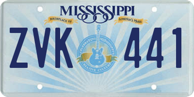 MS license plate ZVK441