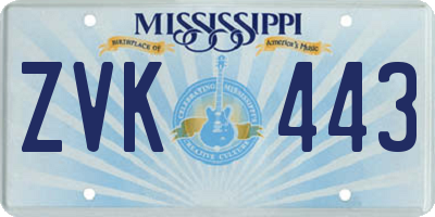 MS license plate ZVK443