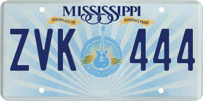 MS license plate ZVK444