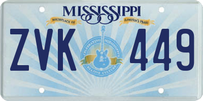 MS license plate ZVK449