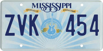 MS license plate ZVK454