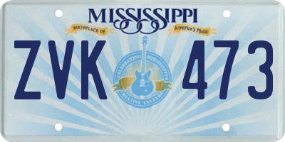 MS license plate ZVK473