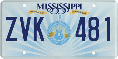 MS license plate ZVK481