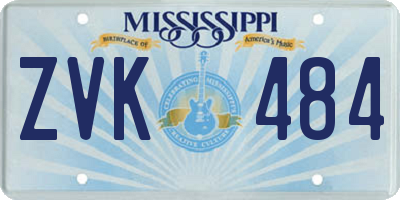 MS license plate ZVK484
