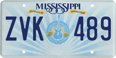 MS license plate ZVK489