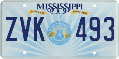 MS license plate ZVK493
