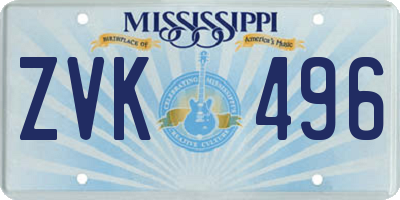 MS license plate ZVK496