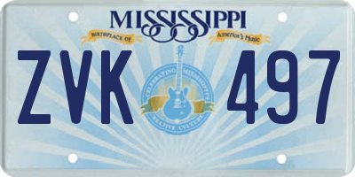 MS license plate ZVK497