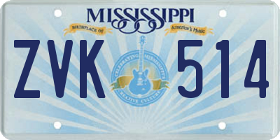 MS license plate ZVK514