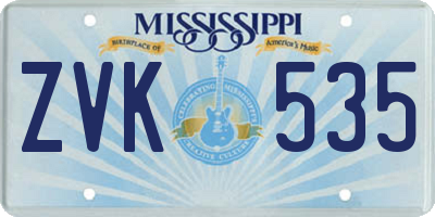 MS license plate ZVK535