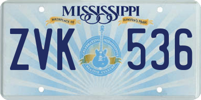 MS license plate ZVK536