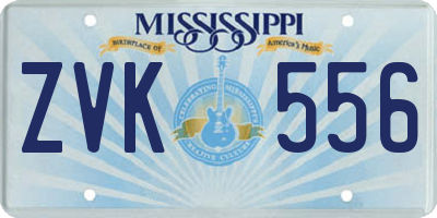 MS license plate ZVK556