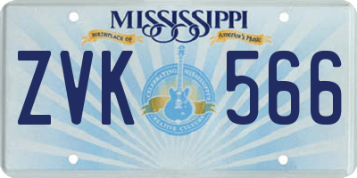 MS license plate ZVK566