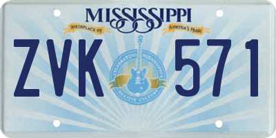 MS license plate ZVK571