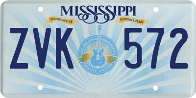 MS license plate ZVK572