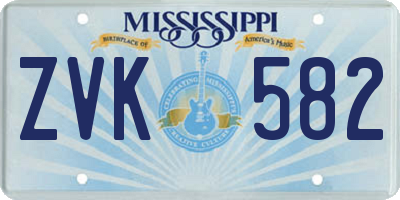 MS license plate ZVK582