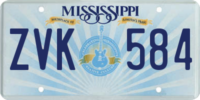 MS license plate ZVK584